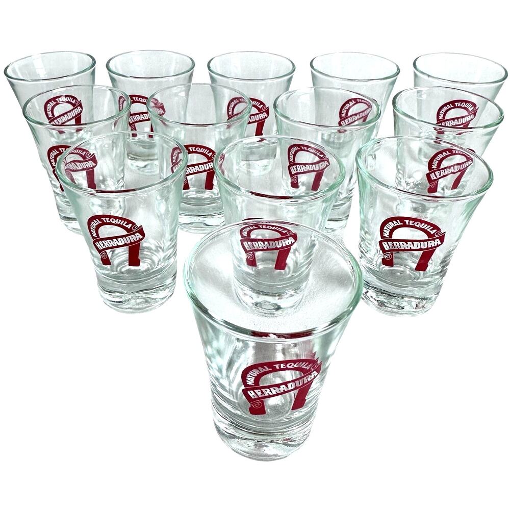 Heradura Tequila Good Luck Horseshoe Shot Glass Shooters #502 Brazil- Set of 13!